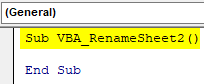 VBA Rename Sheet Example 3.1