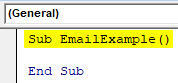 VBA Send Email From Excel 5
