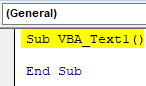 VBA Text Function Example 1.1