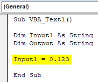 VBA Text Function Example 1.4