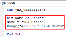 VBA Variable Declaration Example 2.5