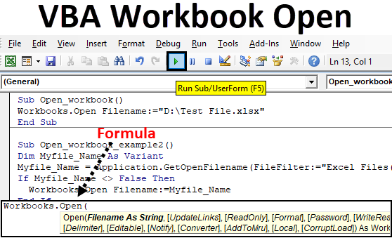 Vba Workbook Open Two Methods To Open Workbook In Excel Vba