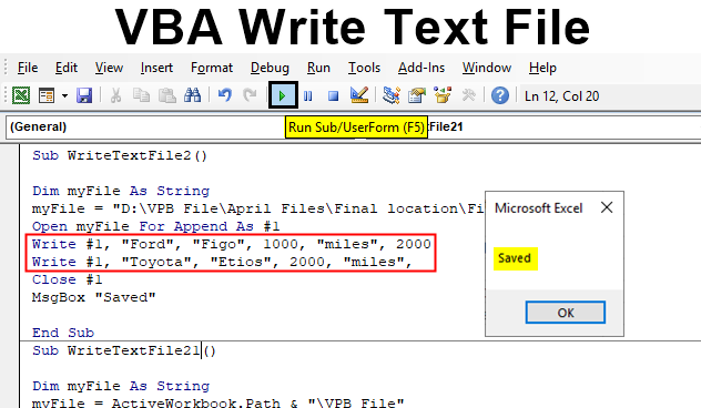 Vba Write Text File | How To Write Text File In Excel Vba?