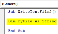 Write Text File Example 1.2