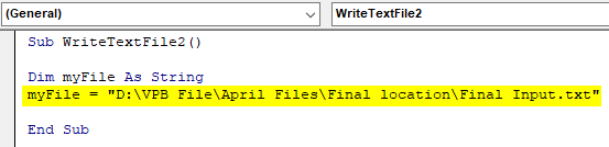 Write Text File Example 1.3