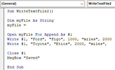 Write Text File Example 2.1