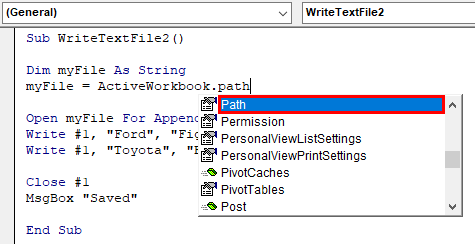 Write Text File Example 2.3