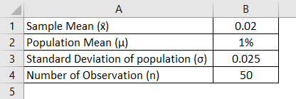 test statistic formula excel