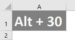 Symbole delta dans Excel - Alt+30