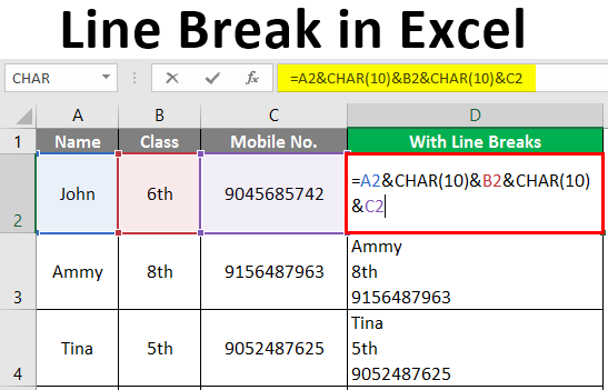 new line break in excel for mac