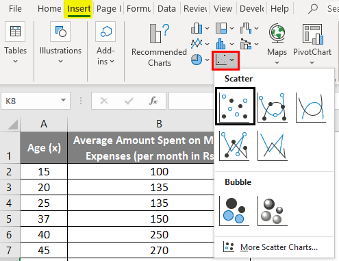 Linear Regression In Excel How To Do Linear Regression In Excel   Linear Regression In Excel Example 1 3 