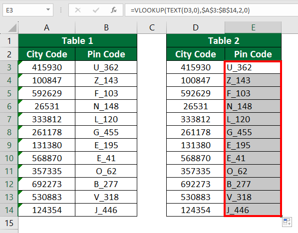 VLOOKUP For Text-Example 3-4