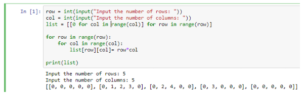 How To Take 2d List Input In Python