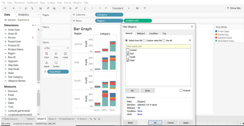 Tableau Chart Types Bar chart 2