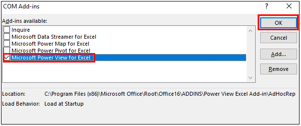 Power view excel