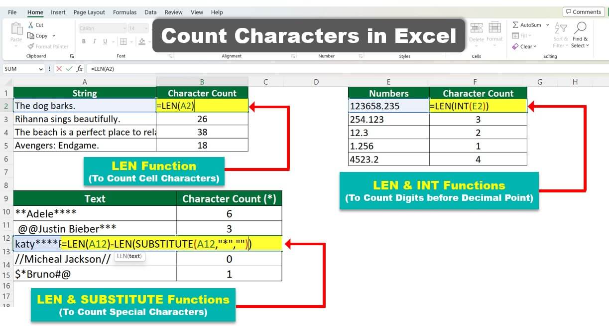 Learn How To Count Characters In Excel With Examples EDUCBA