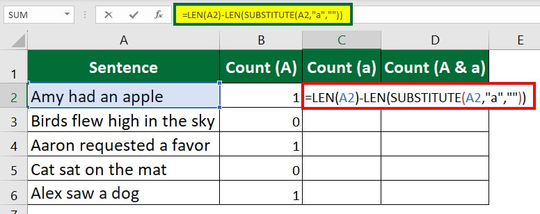 Count Characters in Excel-Example 5 case 2 Step 3