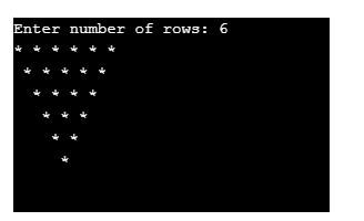 Star Patterns In c++ Inverted Pyramid