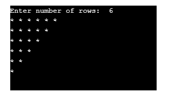 Star Patterns In c++ Inverted Half star pyramid