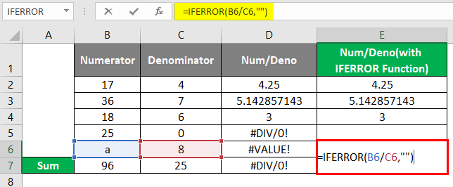 IFERROR Formula in Excel 1-1