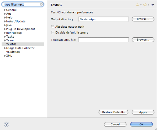 Workbench Preferences 