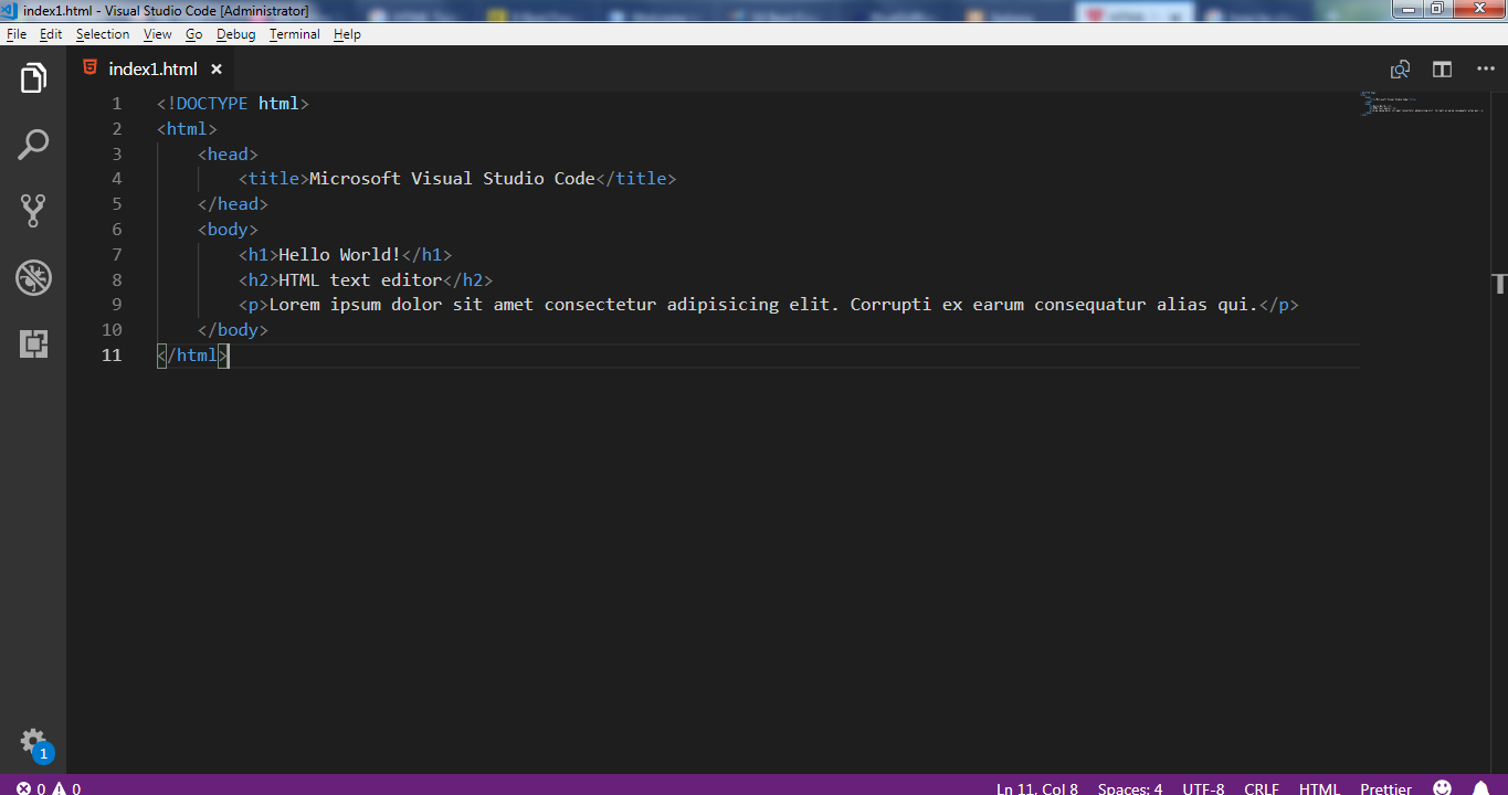 HTML Text Editors - Microsoft visual Studio-2