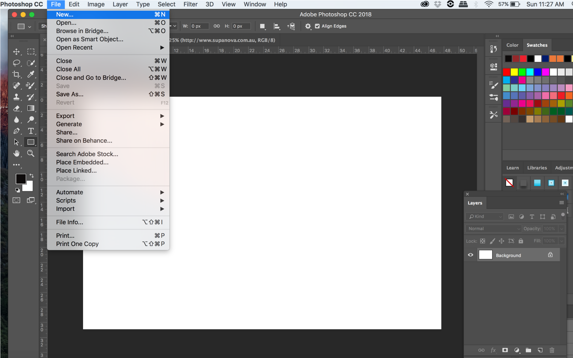 new white layer photoshop shortcut