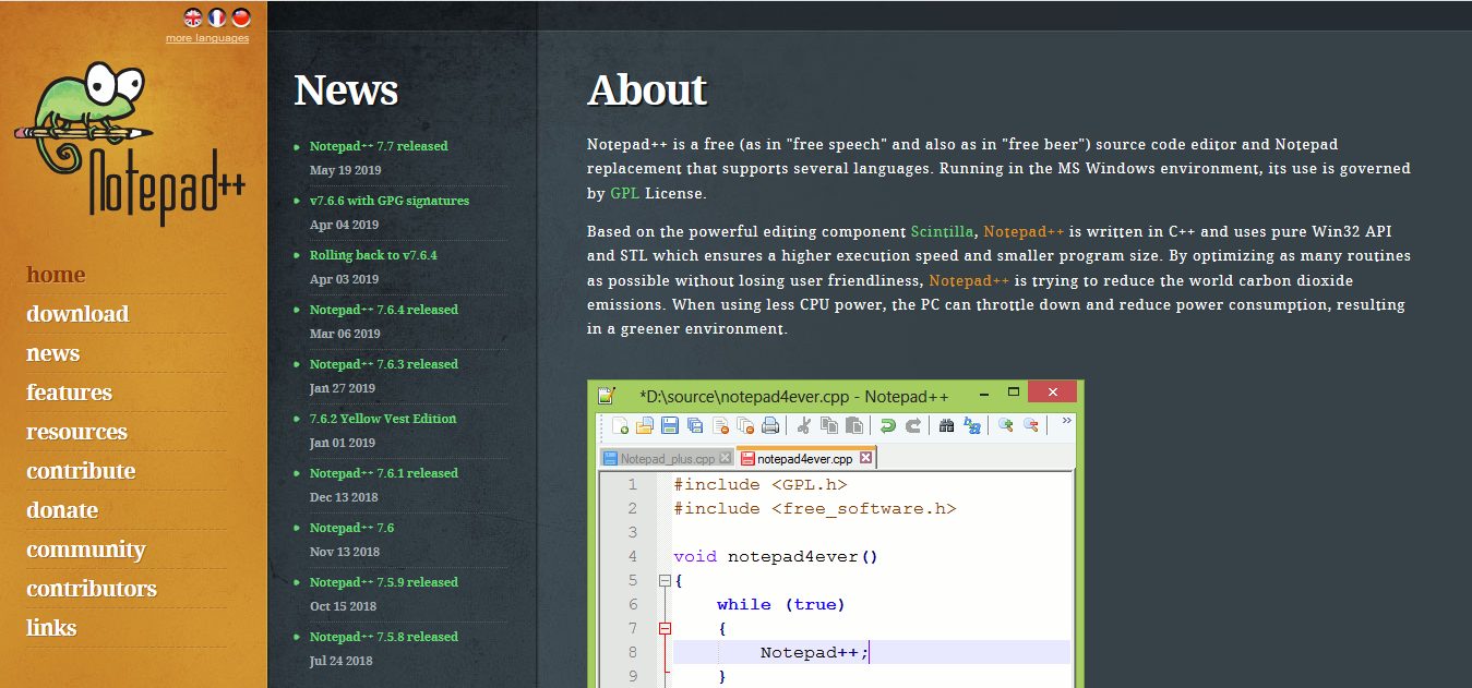 HTML Text Editors- Notepad++
