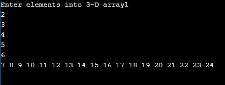 3D Arrays in C Output1