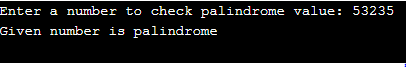 Palindrome in C Program Example 2-1
