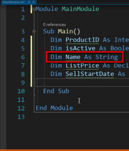 visual basic data type