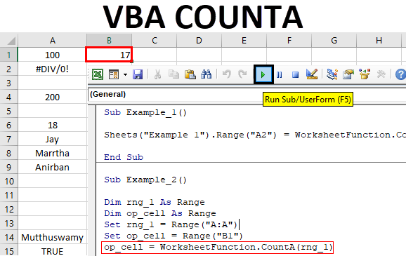 VBA COUNTA