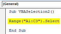 VBA Selection Example 2-2