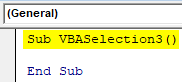 VBA Selection Example 3-1