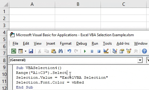 VBA Selection Example 4-6