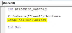 VBA Selection Range | How To Select A Range In Excel Using VBA Code?