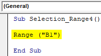VBA Selection Range Example 3-2