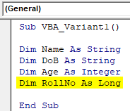 Datatype Long Example 1-6