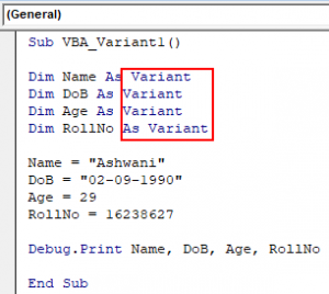 VBA Variant | How to Declare Variant Data Type in Excel VBA?