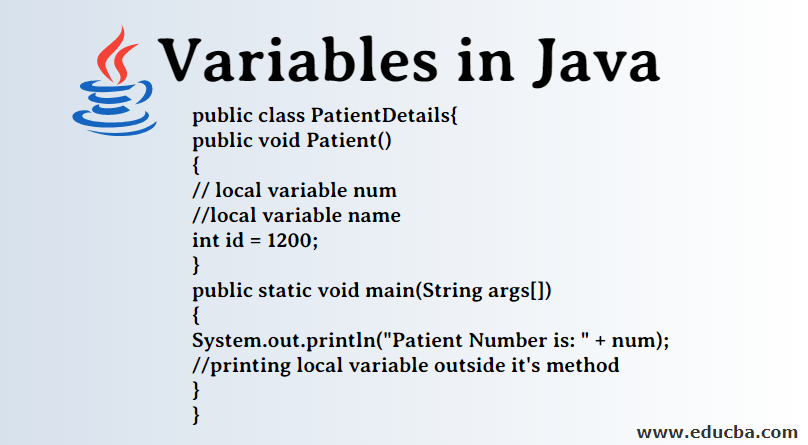 Beregning parti Skærpe Variables in Java | Learn 3 Main Essential Types of Variables in Java