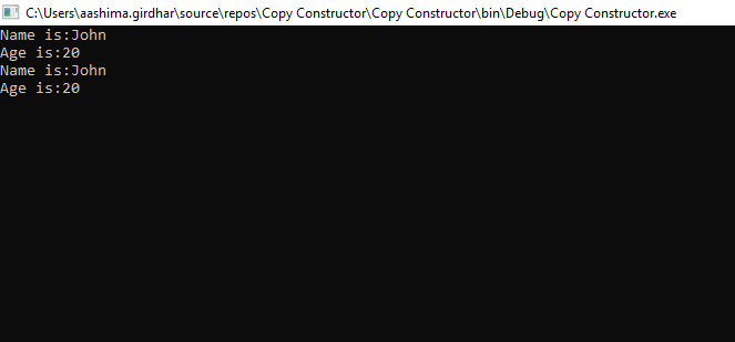 Without Copy Constructor