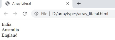 arrays literal