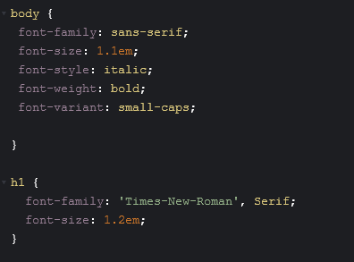 Font Sizing and Styles