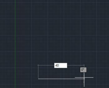 direction and lenght 40mm (lines in AutoCAD)
