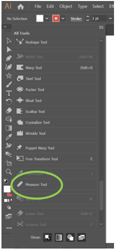 Measure Tool in Illustrator 3