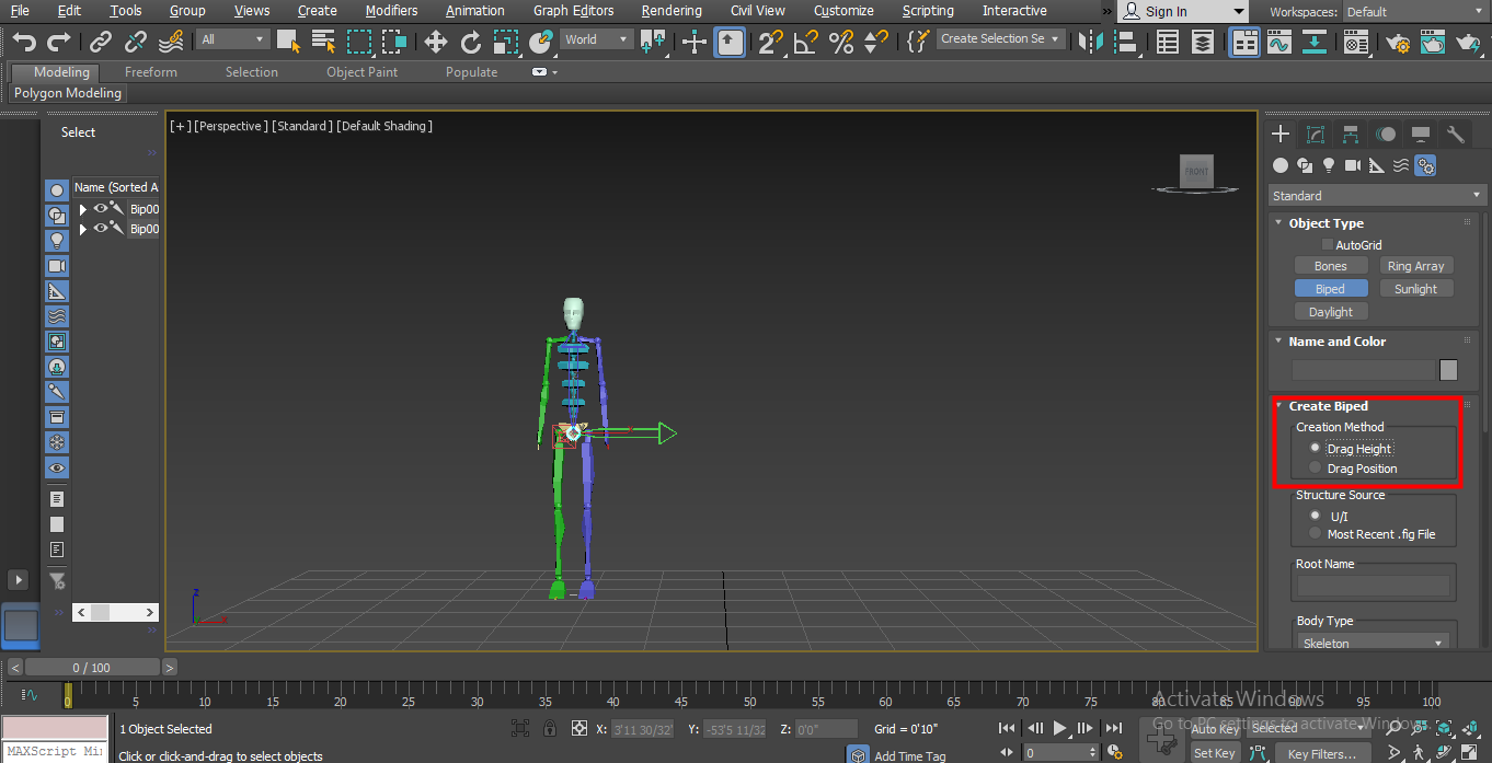 Biped in 3ds Max - First method