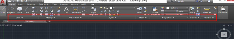 group of tools in AutoCAD Toolbar