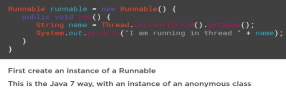 Instance of a runnable