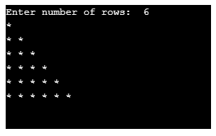 Star Patterns In c++ Half Star Pattern