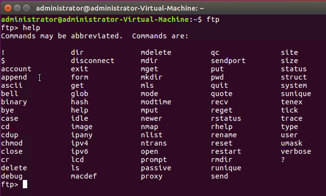 output of query in linux (FTP Server in Linux)